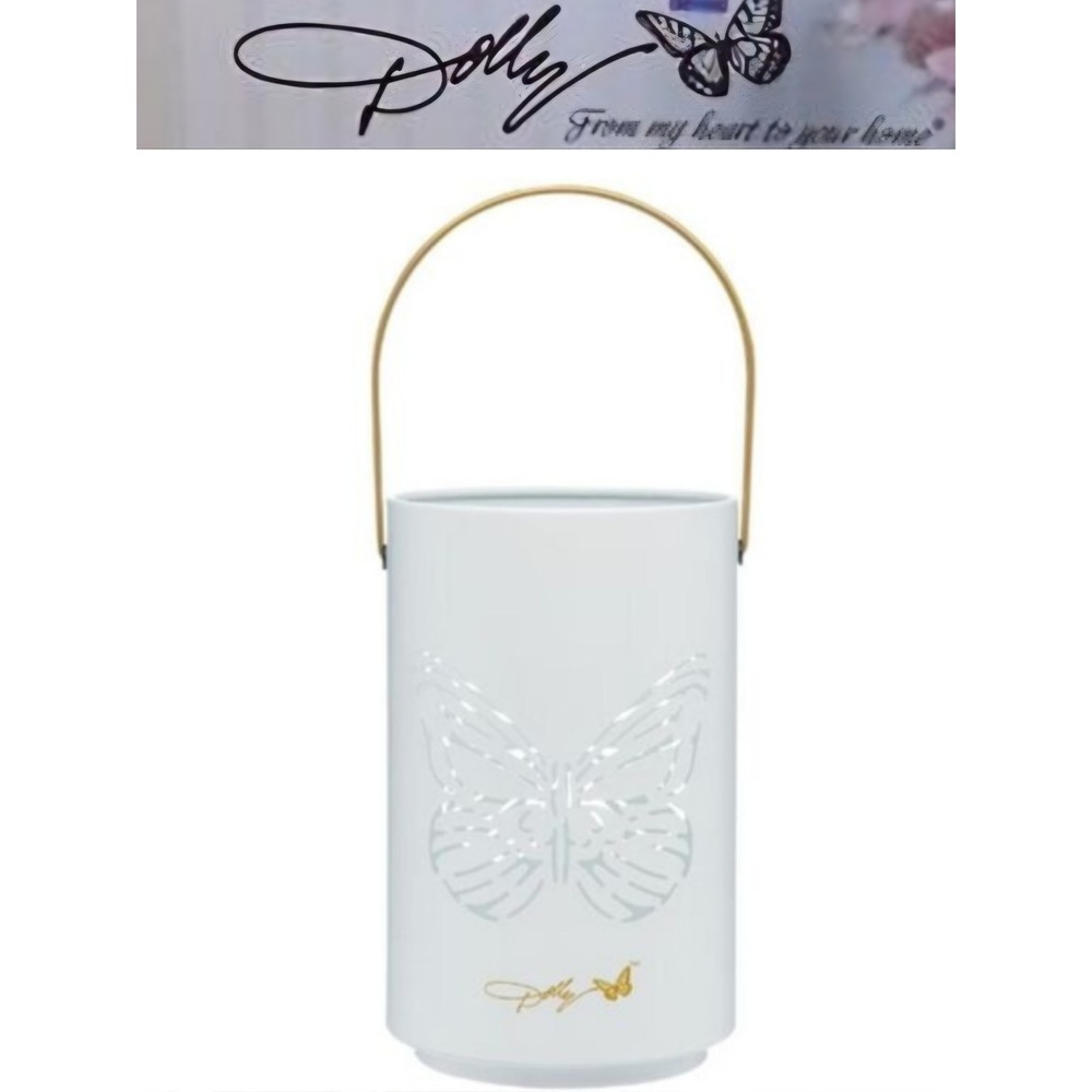 Dolly Parton Cut-Out Butterfly Decorative Lantern w/ Gold Handle